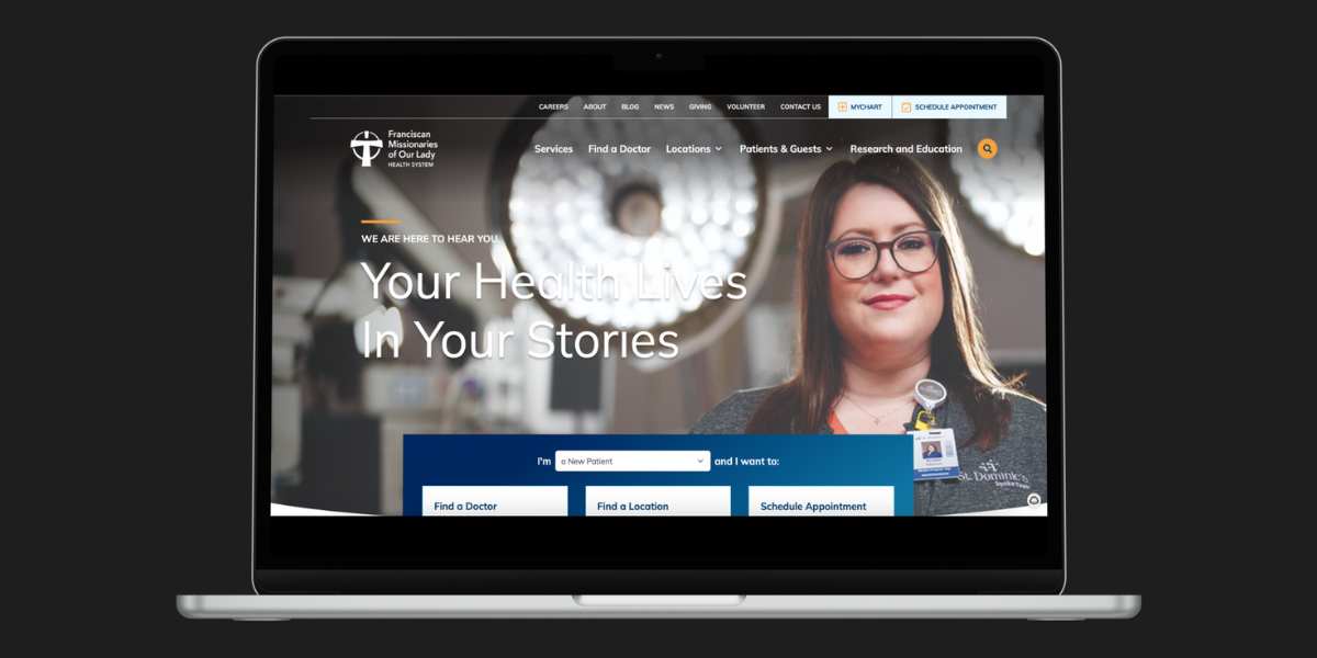 Franciscan Missionaries of Our Lady Health System Website Rebrand